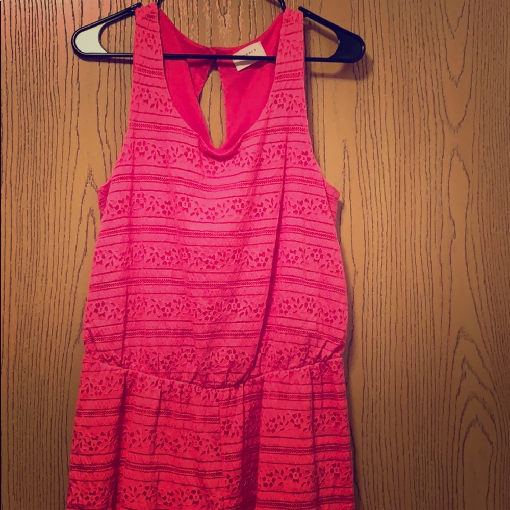 Hot pink floral romper